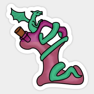 Green and Purple Potion Dragon Sticker